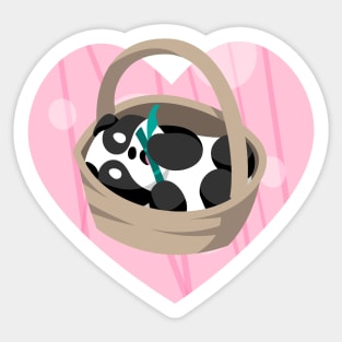 Panda in a Basket Sticker